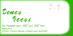 denes vecsi business card